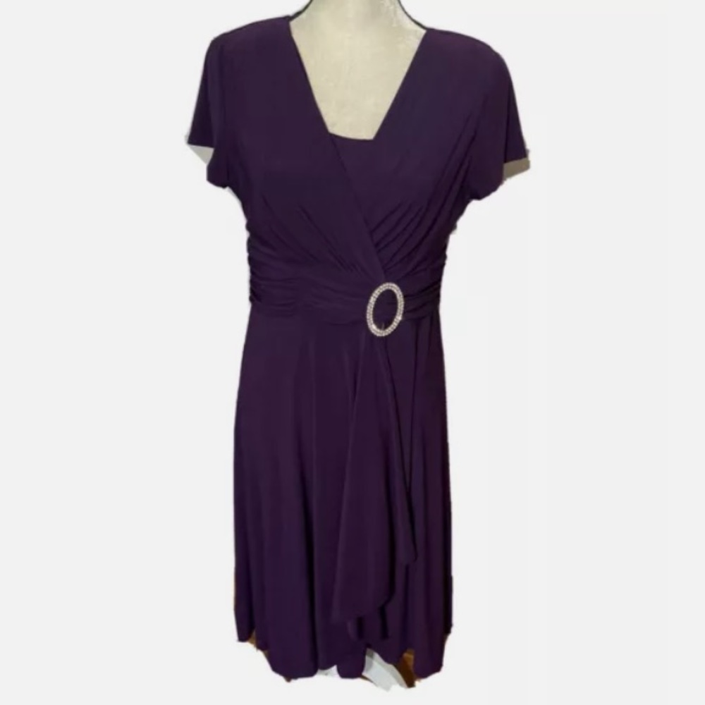R&M Richards Dress Purple Rhinestone 14